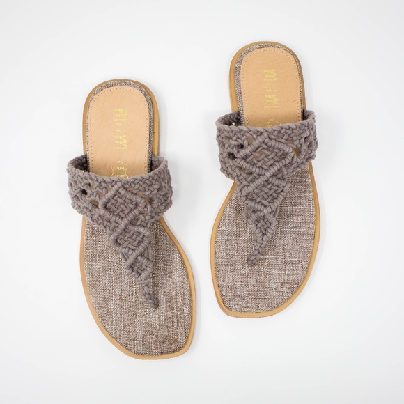 CECILIA Macrame Handwoven Sandals - Lavender - Picture 3 of 5